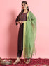 Purple Silk Blend Pant Suit 190958 Closure View